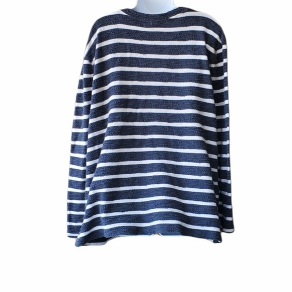 Ava&Viv Womens Blue Striped Vneck Longsleeve Sweater size 1x - Picture 3 of 8